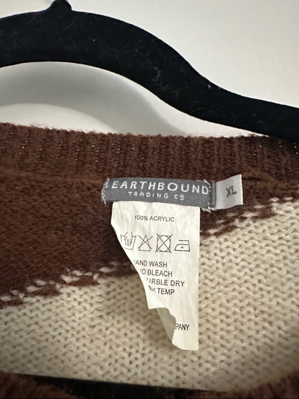 Oversized Earthbound Brown Trendy Yin & Yang Unisex Sweater - Picture 2 of 5